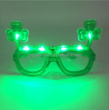 LED Neon Shamrock Flashing Glasses 6 Green LED Party Favors 10cm Luminous Party Decorations for St. Patrick's Day
