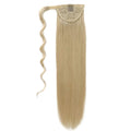 Wholesale 100% Remy Human Hair Ponytails Extensions Double Drawn Natural Wrap Drawstring Silky Straight Wave No Shedding
