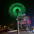 Customize Large Scale Outdoor LED Lighted Colorful Wind Spinner Stainless Steel Giant Kinetic Sculpture for Park Decor