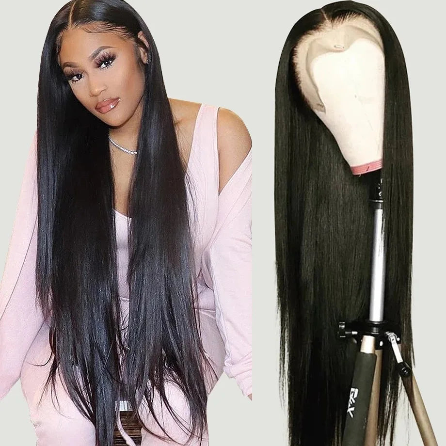 Wholesale hd 360 Full Lace Natural 100% Silky Human Women Hair Topper Wigs Vendors Real Bone Straight Retail