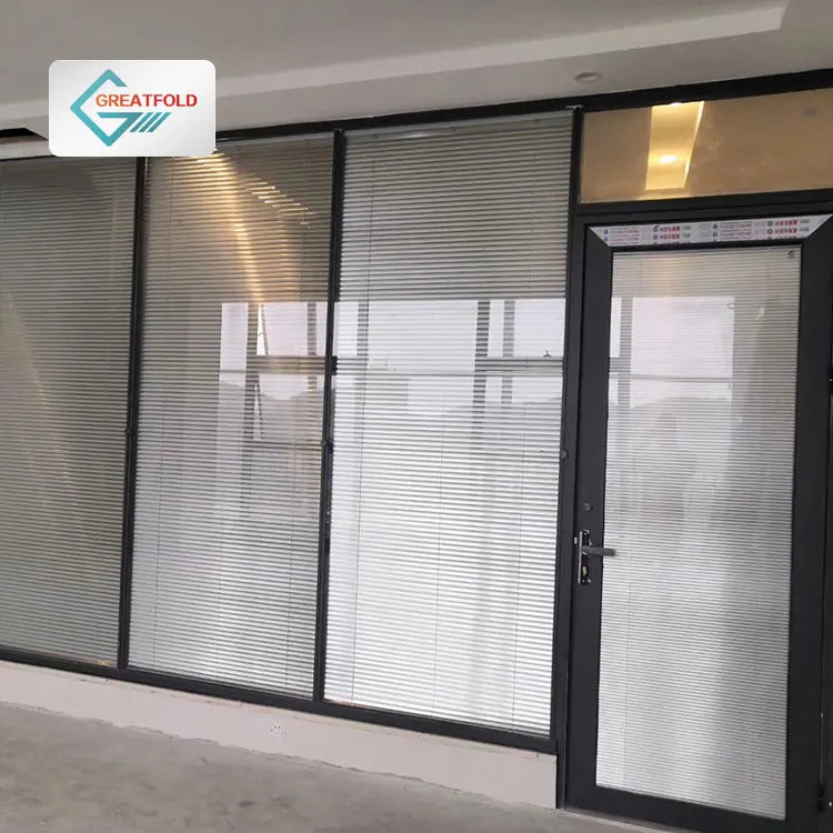 Custom Modern Design Office Glass Partition Walls with Aluminium Frame Soundproof for Office School & Hospital Room Divider