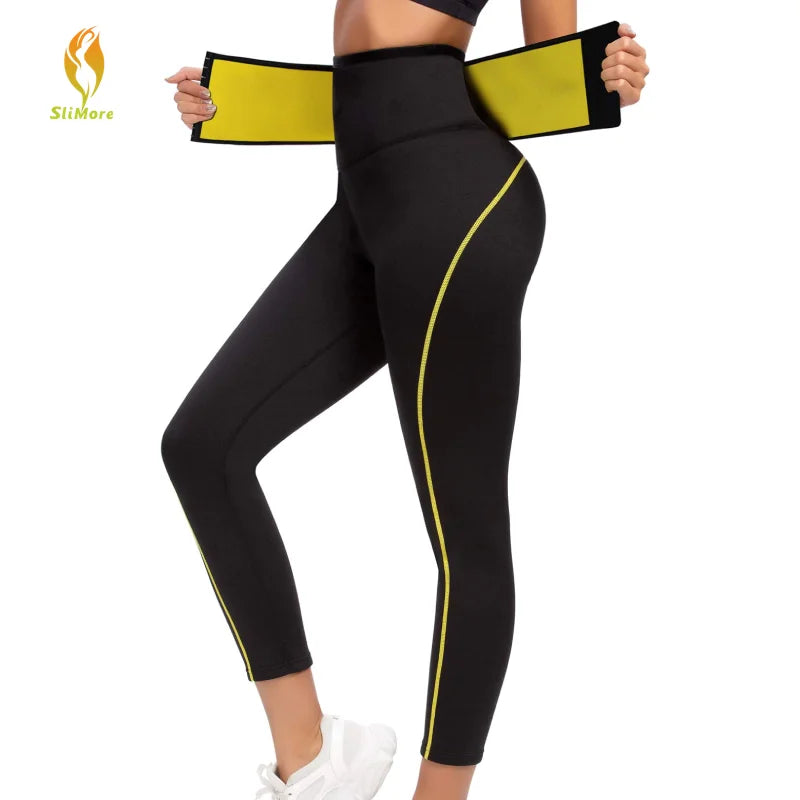 Plus Size Women Waist Trainer Corset Leggings Sauna Pants High Waist Slimming Legging Neoprene Weight Loss Workout Body Shaper