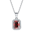 Fashion Ruby Gemstone 12 Months Birthstone Pendant 925 Sterling Silver Necklace