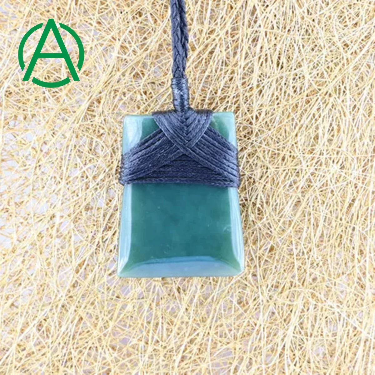 ArthurGem Canadian Nephrite Jade Fish Hook Carving Necklace Pendant