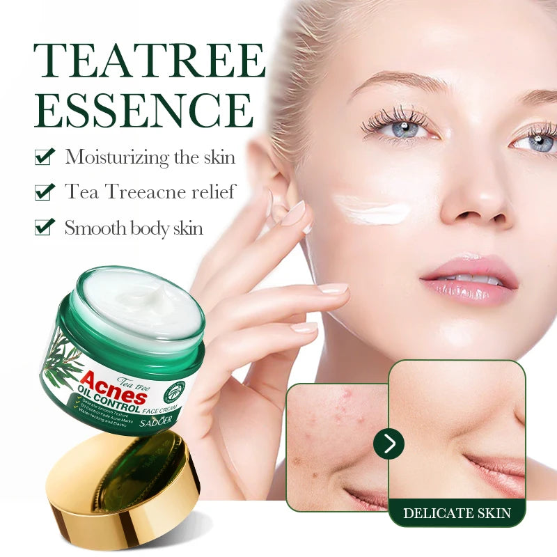 OEM OBM ODM SADOER Day and Night Natural Tea Tree Oil-control Beauty Face Cream for Facial Care
