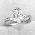 Semi Mount 4*6mm Sterling Silver Ring Pear Shape Empty Blank Support Claws Setting S925 Base Without Center Stone for DIY Inlay