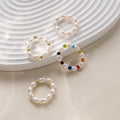 Nagosa Handmade Custom Jewelry Freshwater Pearl Bead Elasticity Adjustable Ring