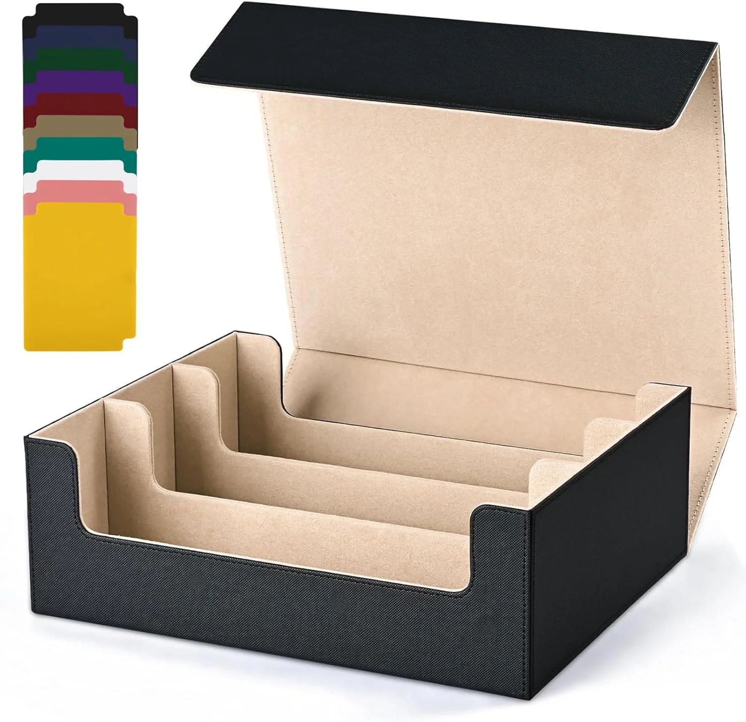 MIO Card Deck Case for Trading Cards 1800+ Premium Leather Magic Commander Storage Box Protectors Fit YuGiOh MTG and Sport Cards