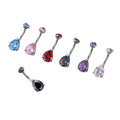GZN Female Navel Rings Body Piercing ASTM F136 Titanium Belly Button Ring Nailing Catch Zircon Piercing Jewelry for Women