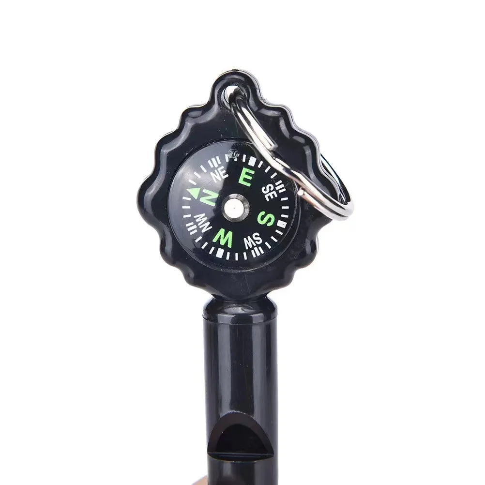 2 in 1 Compass Whistle Outdoor Survival Adventure Kit Compass Keychain
