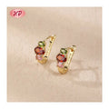Bijouterie Luxury 18K Gold Plated Brass Huggies Earrings With Cubic Zirconia for Women