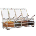 Kitchen Storage Container Clear Condiment Jars Plastic Spice Box 4 Piece Set Acrylic Seasoning Box
