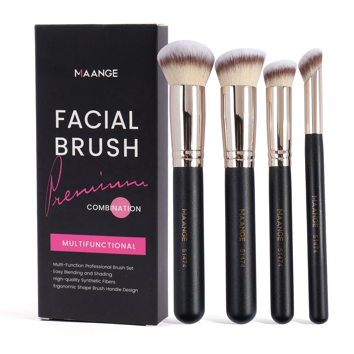 MAANGE 4pcs Private Label Concealer Brushes Makeup eyeshadow Loose powder Foundation Brush Set