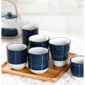 MSH 150ml/200ml Japanese Underglaze Striped Ceramic Coffee Cup for Afternoon Tea
