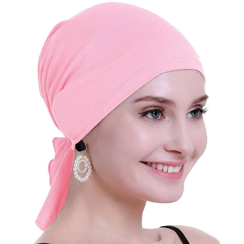 HZM-19046 Bamboo Chemo Headscarf for Women Hair Loss - Cancer Slip on Headwear Turbans Bonnet