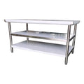Heavy Duty Mobile Outdoor Stainless Steel Work Bench 3 Tier Stainless Steel Bench Hotel Restaurant Supplies