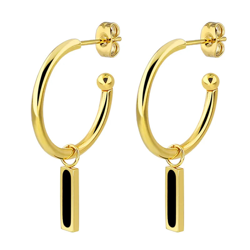Hot Sale Elegant Charming Stainless Steel Rose Gold Hoop Earrings for Women Trendy Circle Earings Fine Jewelry