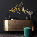 Modern Living Room Frame Sticker Art Hanging Flower Metal Home Gold Iron Wall Decoration