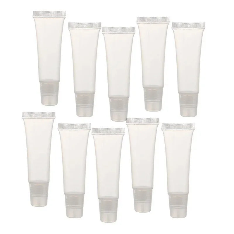 Company Hot Selling  Custom Mini Squeeze Tube Lipgloss Transparent Plastic Tube