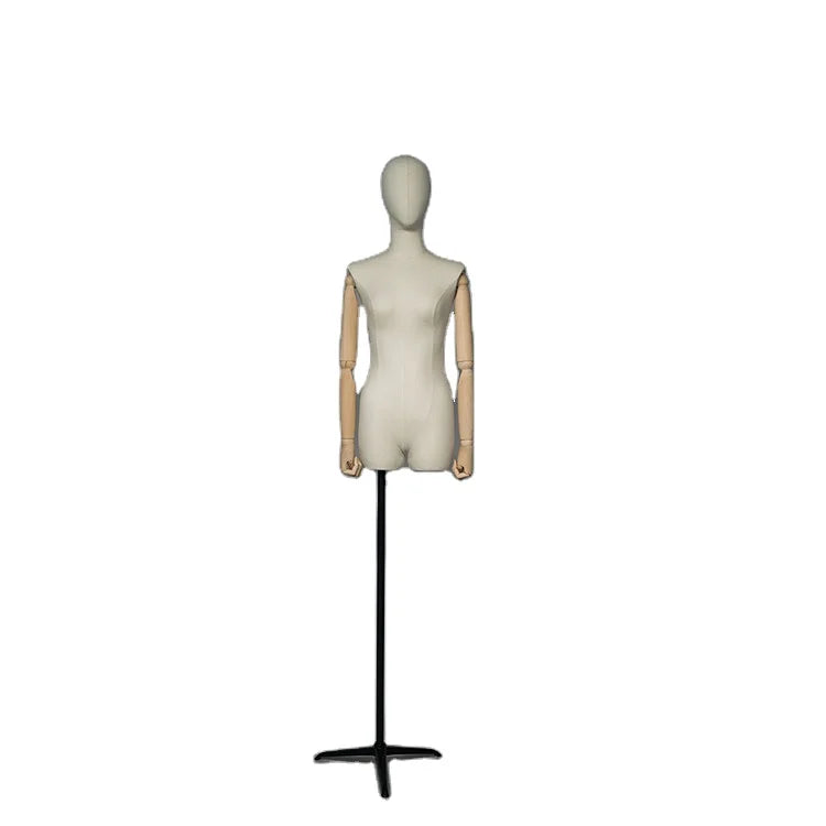 Warehouse Adjustable FRP Material European Style Tailor Mannequin Female Torso Half Body Dress Clothing Boutique