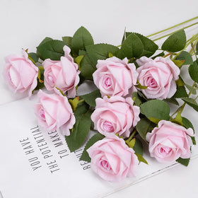 Y15 Single Real Touch Latex Artificial Roses Decorative Flower in Bulk for Wedding Party Home Decoration