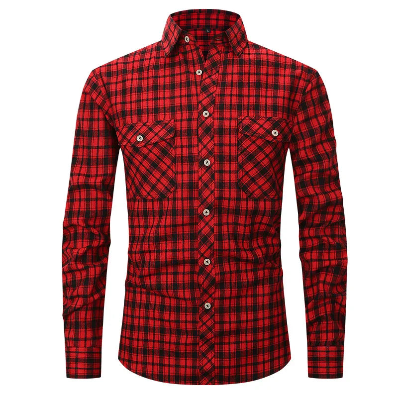 Ready to Ship Checks Spring Custom Wholesale Oversize Men Flannel Shirt Long Sleeve Plaid Shirt