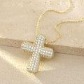 Hip Hop Iced Out CZ Luxury Jewelry Scapular Religious Christianity Copper Cubic Zircon Jesus Cross Pendant Necklace for Women