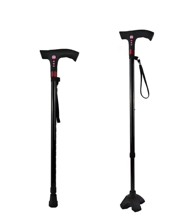 elderly walking sticks Custom medical folding adjustable with LED light and FM mobility aids collapsible cane old men crutch