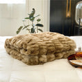 2025 New Soft Wholesale Fleece Blankets Rabbit Mink Throw Double Faux Rabbit Fur Blanket