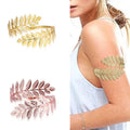 SC Hot Selling Thanksgiving Day Leaf Upper Arm Cuff Bangles Vintage Adjustable Gold Plated Greek Roman Laurel Leaf Arm Bracelets