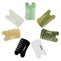 2023 Custom Combs With Logo White Crystal Hair Comb Guasha Scraping Tool Wholesale Gua Sha Scalp Care Jade Hair Comb Gua Sha
