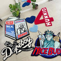 Blue Area Rug Anime Shape Hand Tufted Logo Design Carpet Rugs Custom