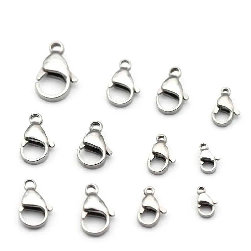 Wholesale Stainless Steel Chain Clasps Lobster 9-15mm Stainless Steel Lobster Claw Clasps Jewelry Findings