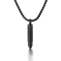 KALEN PVD Black Gold Plating Gift Stainless Steel Bullet Pendant Necklace for Men