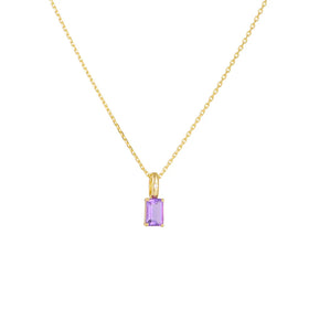 Fashion Design 18K Gold Plated 925 Sterling Silver Zircon Necklace Natural Amethyst Olivine Pendant Necklace Women Jewelry 2024