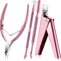 4Pcs Set Nail One Line Ribbon Cutting Titanium French U-shaped Nail Scissors Stainless Steel Nail Tip Cutter