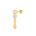 925 Sterling Silver Zircon Hollow Midnight Drop Cartilage Stud Earrings for Wedding Party Gift