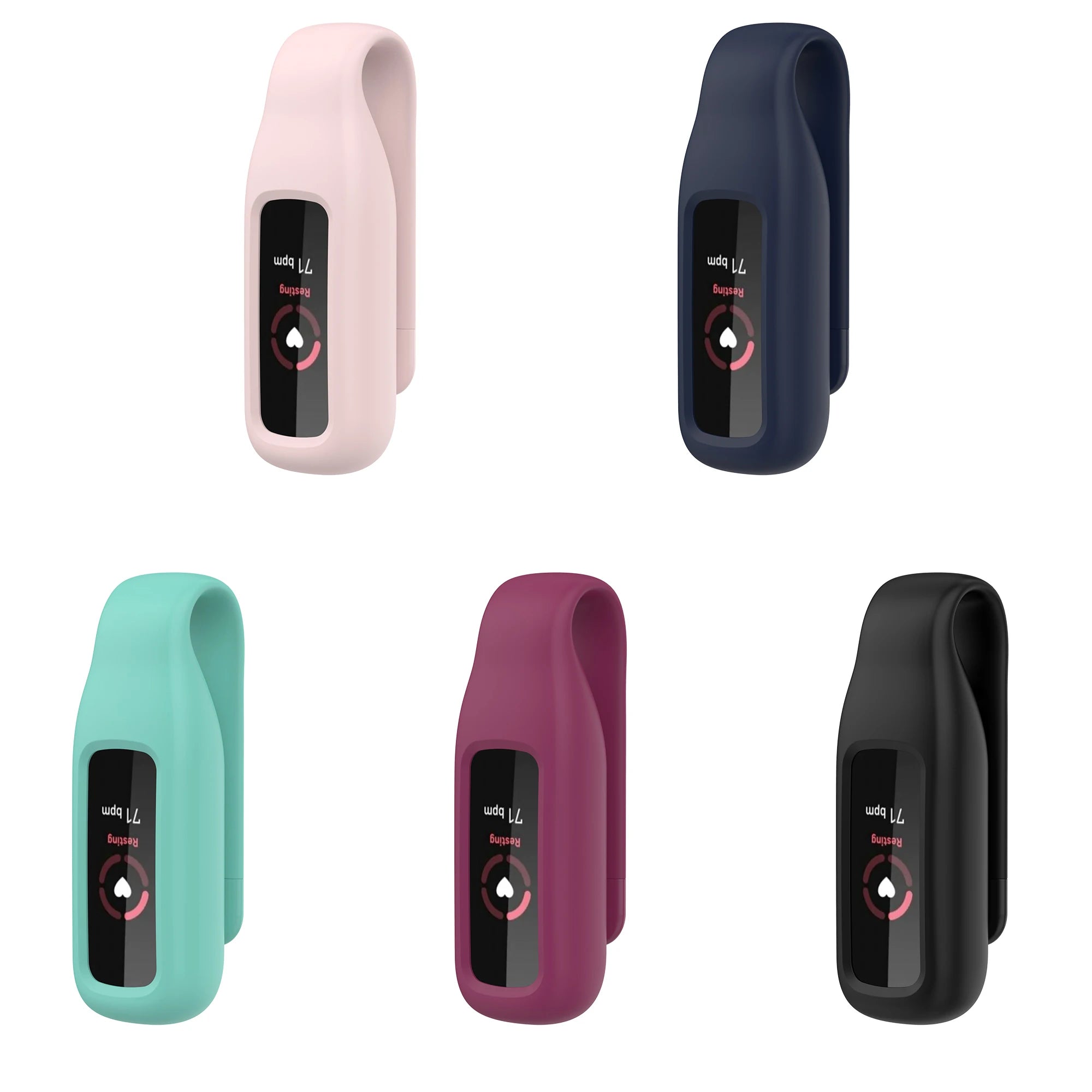 Steel Clip Drop-proof Universal Smart Accessories for Fitbit Luxe Hanging Buckle Dust-proof Portable Silicone Case Steel Clip