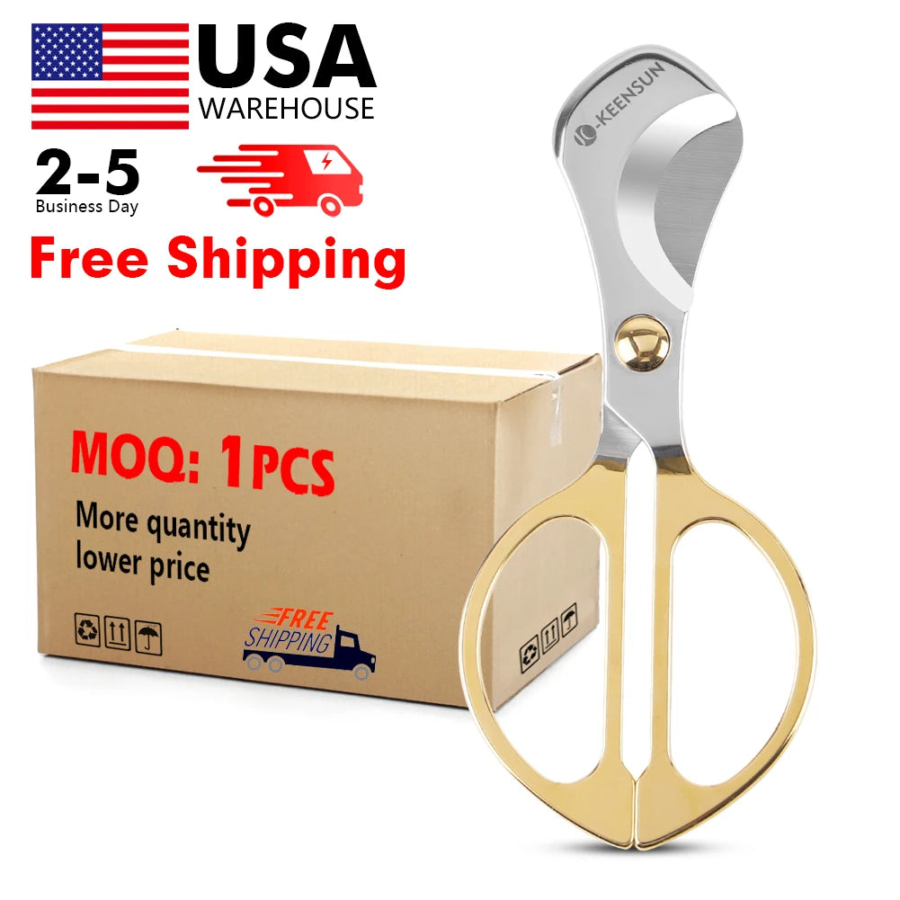 Luxury Customized Logo Stainless Steel Custom Double Blade Cheap Cigar Cutter Knife