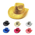 Spring Summer Candy Color Hip Hop Jazz Fedora Cap Party Cowgirl Hat Sparkling Glitter Cowboy Hat