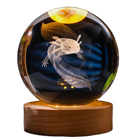 Hot Sale 80mm Crystal Ball With Wood Glow Base Colors Lamplight for Bedroom Night Lamp