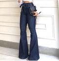 Ladies High Rise Hip Lift Womens High Waist Wide Leg Raw Denim Trousers Women Pants Baggy Women's Flared Jeans