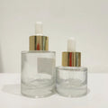 Wholesale Thick Bottom Glass Dropper Bottle 30ml 50ml Flat Shoulder Glass Serum Dropper Bottle Skincare Package