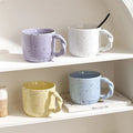 Ins Korea Splash Ink Ceramic Water Mug Creative Large Capacity Soft Cream Breakfast Milk Mug with Twist Handle