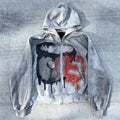 OEM New Design Custom Heavy Weight 100% Cotton Zipper Acid Wash Cropped Boxy Graphic Distressed Hoodie