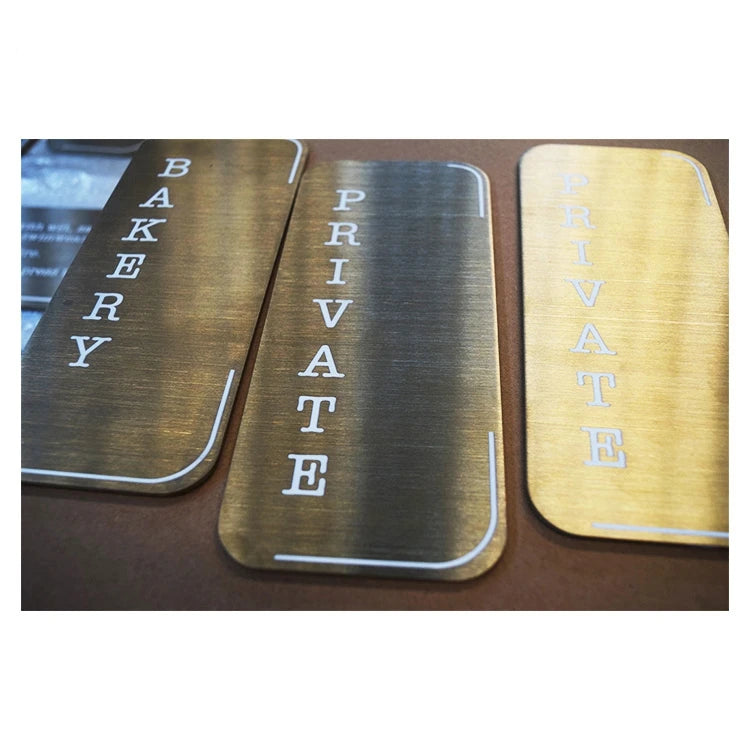 COSUN Modern Office Desk Name Plate Etched Metal Acrylic Sign Brass Finish Uniform Style Easy Installation 1 Year Warranty