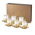 British Royal  Gold Plated Coffee Cup European Tea Cups and Saucer Set  Turkish Ceramic Tea Cup Set 12pcs