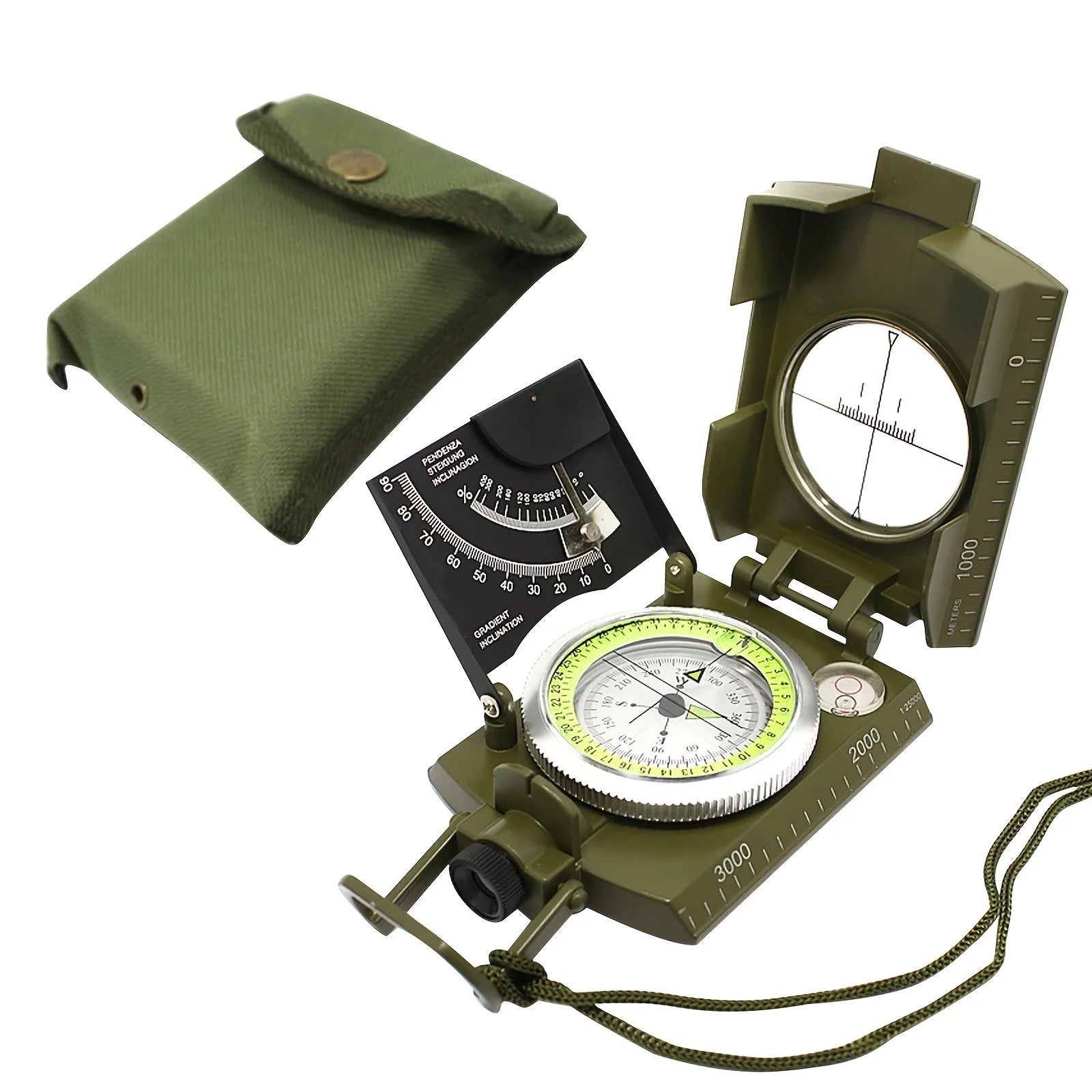 KongBo Factory Wholesale Foldable Camping Metal/navigation Marine Compass Zinc Marching Compass for Outdoor Camping Activities