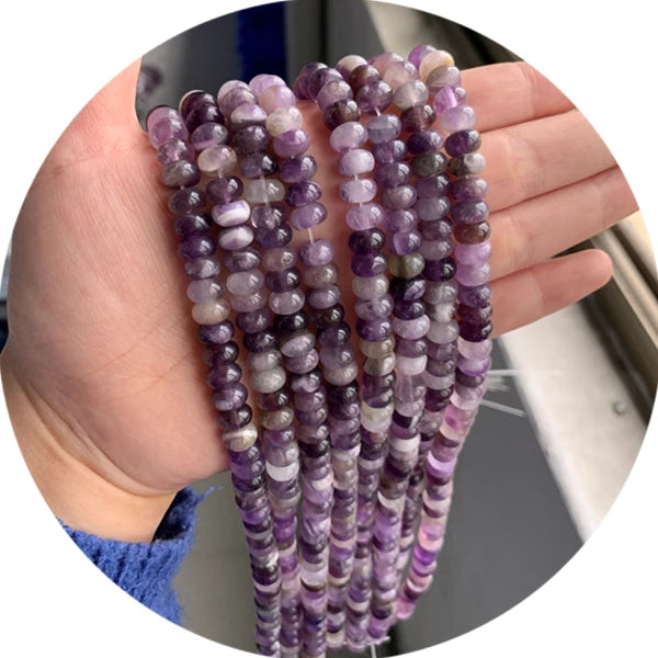 Natural Stone Abacus Beads Wheel Scattered Spacer Jewelry Making Spacer DIY Semi-finished Stationery Flat