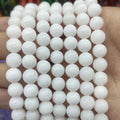Natural Solid White Jade Loose Bead Strand Beads for DIY Making 4mm 6mm 8mm 10mm 12mm Length 38cm